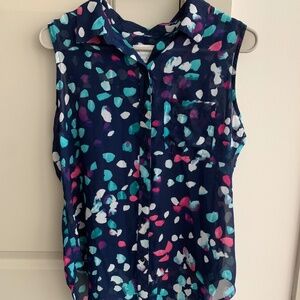 Liz Claiborne Collared Sleeveless Work / Every Day Wear Top Tank Size S Small